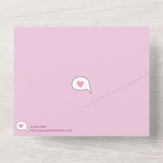 パステルカラーのカワイイ猫たちのお出迎えイラスト オールインワン招待状 (裏面)