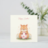 パステルカラーのキャピバラを持つイースターカード カード (スタンド正面)