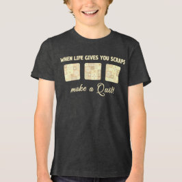 パステルカラーのキュートなフラワーパッチワークパターン トライブレンドTシャツ
