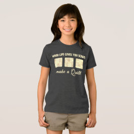 パステルカラーのキュートなフラワーパッチワークパターン トライブレンドTシャツ