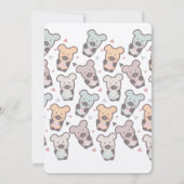 パステルカラーのクマの性別発表招待状 招待状 (裏面)