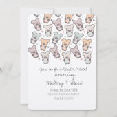 パステルカラーのクマの性別発表招待状 招待状 (正面)