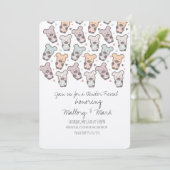 パステルカラーのクマの性別発表招待状 招待状 (スタンド正面)