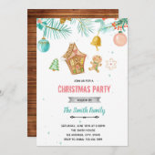 パステルカラーのクリスマスをテーマにした招待状 招待状 (正面/裏面)