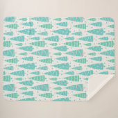 パステルカラーのクリスマスツリーの森 シェルパブランケット (正面(横))