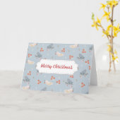 パステルカラーのクリスマスツリーパターン シームレス カード (黄色い花)