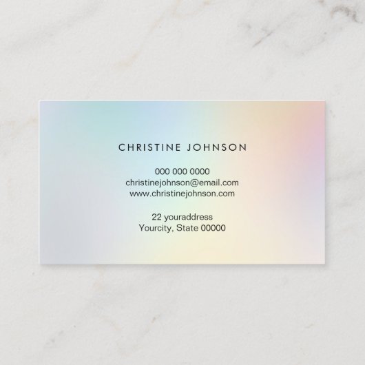 パステルカラーのグラデーションにハニカムビーロゴ 名刺 (裏面)
