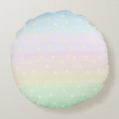 パステルカラーのグラデーションに星 ラウンドクッション (裏面)