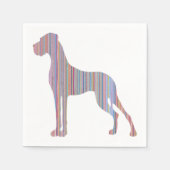 パステルカラーのグレート・ダン スタンダードカクテルナプキン (正面)