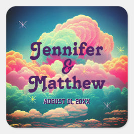 パステルカラーのコットンキャンディークラウド スクエアシール