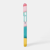 パステルカラーのコンフェティ ストライプ iPhone 16ケース (左側面)