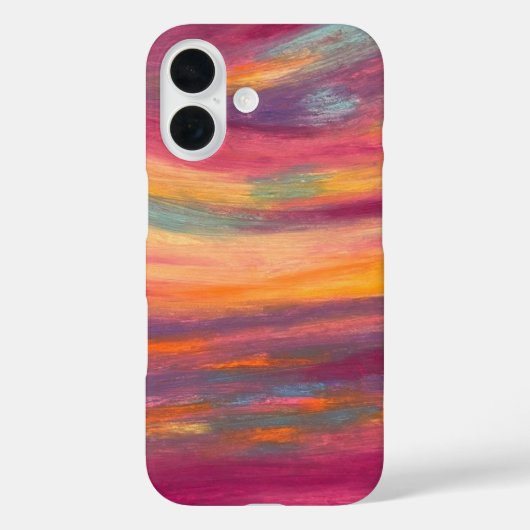 パステルカラーのサンセット抽象油絵フロー Case-Mate iPhoneケース (裏面)