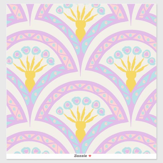 パステルカラーのシェルパターン シール (シート)