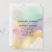 パステルカラーのシンプルで繊細なテーマの水彩画 招待状 (正面)