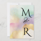 パステルカラーのシンプルで繊細なテーマの水彩画 招待状 (裏面)