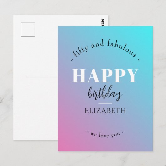 パステルカラーのシンプルなデザイン ポストカード (正面/裏面)