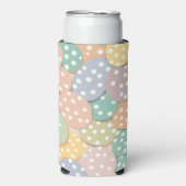 パステルカラーのシームレスな水玉模様パターン スリム缶クーラー (Seltzer正面)