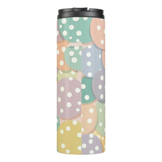 パステルカラーのシームレスな水玉模様パターン タンブラー (裏面)
