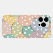 パステルカラーのシームレスな水玉模様パターン iPhoneケース (裏面横)