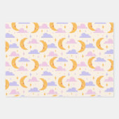 パステルカラーのスリープムーン ラッピングペーパーシート (正面2)