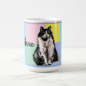 パステルカラーのタキシード猫 レディース コーヒーマグカップ (中央)