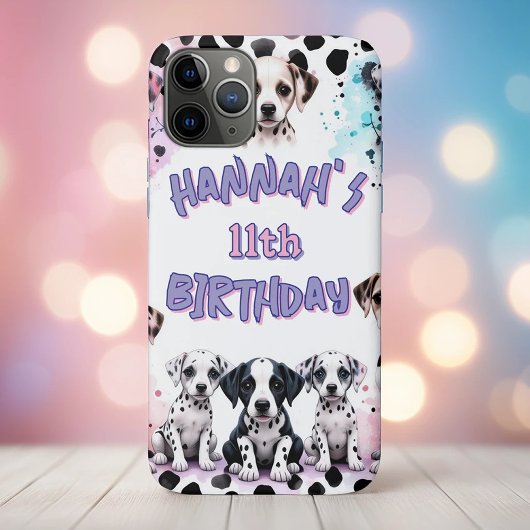 パステルカラーのダルメシアン お誕生日パーティー Case-Mate iPhoneケース