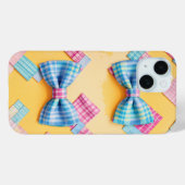 パステルカラーのチェックのキュートなネクタイ Case-Mate iPhoneケース (裏面 (横))
