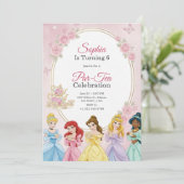 パステルカラーのテーマのプリンセスの誕生日招待状 招待状 (スタンド正面)