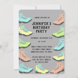 パステルカラーのハイキングブーツカスタマイズ 招待状