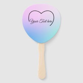 パステルカラーのハートのトップが付いた扇 ハンドファン