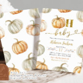 パステルカラーのパンプキン　男女兼用　オーベイビー　ベイビーシャワー 招待状