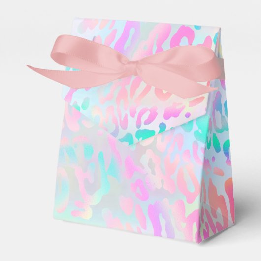 パステルカラーのヒョウ皮 フェイバーボックス (正面サイド)