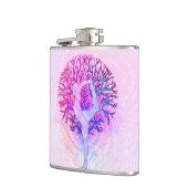 パステルカラーのピンクのヨガの木の女性 フラスク (左)