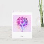 パステルカラーのピンクヨガツリーウーマン カード (裏面)