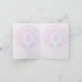 パステルカラーのピンクヨガツリーウーマン カード (内部)