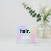 パステルカラーのヘアスクリプト スクエア名刺 (スタンド正面)