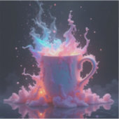 パステルカラーのホットコーヒー噴火 シール (正面)
