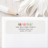 パステルカラーのホリデードードクリスマスツリー ラベル (インサイチュ)