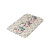 パステルカラーのボヘミアンチャームが漂う、華やかなフォークアートの鳥 バスマット (アングル)