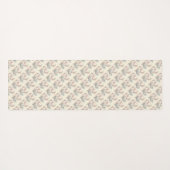 パステルカラーのボヘミアンチャームが漂う、華やかなフォークアートの鳥 ヨガマット (裏面(横))