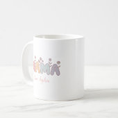 パステルカラーのママ 母の日 名前入りカスタム コーヒーマグカップ (正面左)