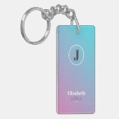 パステルカラーのミニマルデザイン キーホルダー (正面左)