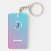 パステルカラーのミニマルデザイン キーホルダー (裏面)