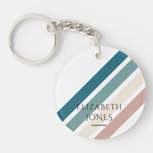 パステルカラーのミニマルデザイン キーホルダー (正面)