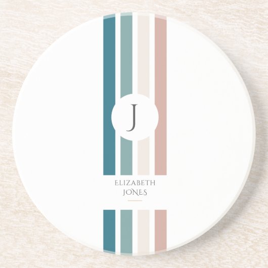 パステルカラーのミニマルデザイン コースター (正面)