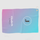 パステルカラーのミニマルデザイン ゴルフタオル (横)