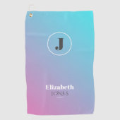 パステルカラーのミニマルデザイン ゴルフタオル (正面)