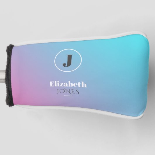 パステルカラーのミニマルデザイン ゴルフヘッドカバー (正面)