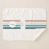 パステルカラーのミニマルデザイン シェルパブランケット (正面(横))