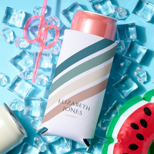 パステルカラーのミニマルデザイン スリム缶クーラー (インサイチュ 夏)